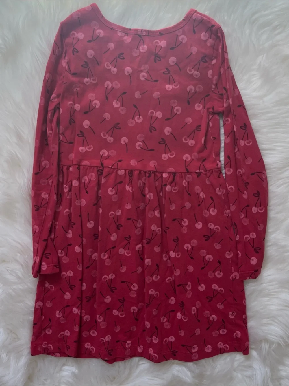 NWOT Red Cherry-Print Long Sleeve Dress